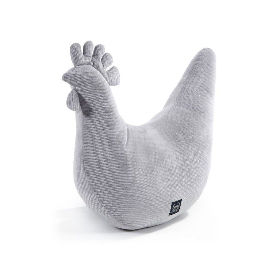 COUSSIN LA MILLOU GRANDMA DANA'S HEN VELOURS GRIS FONCÉ