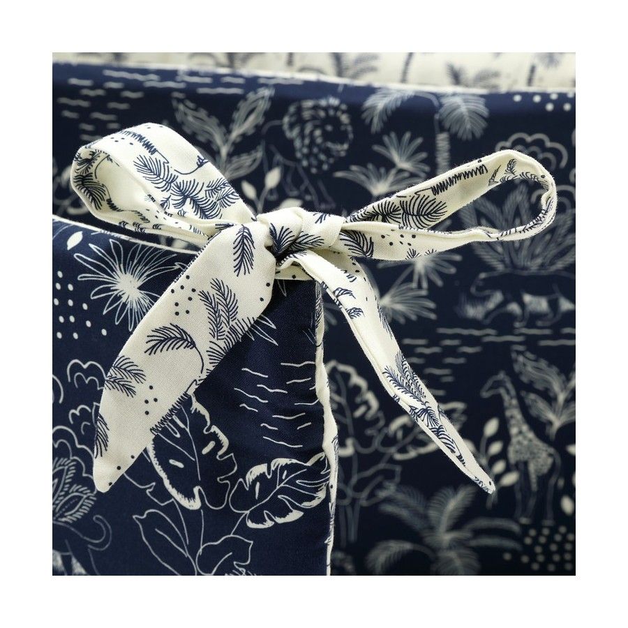 LA MILLOU BAVLNĚNÝ CHRÁNIČ POSTELÍ - NAVY JUNGLE & CREAM JUNGLE