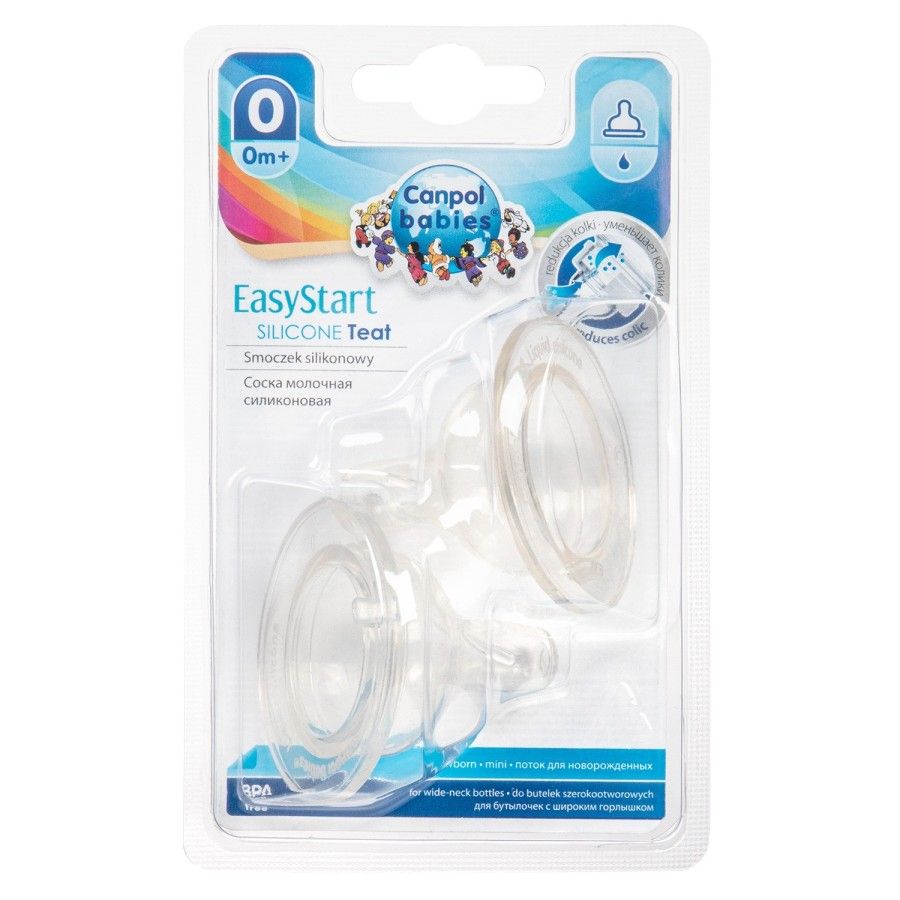Canpol babies silicone nipples mini for wide bottle 2pcs
