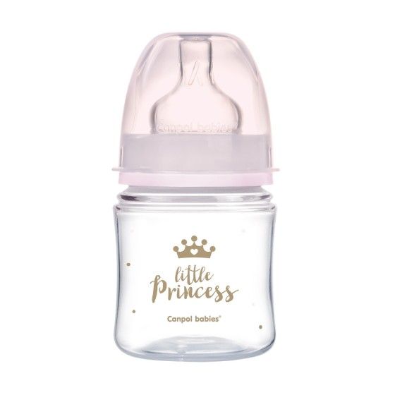 Canpol baby široká antikoliková fľaša 120ml PP Easy Start ROYAL BA ružová
