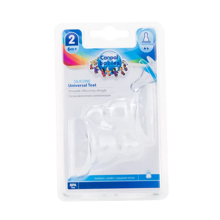 Canpol Smoczek silikon okrągły 2szt średni