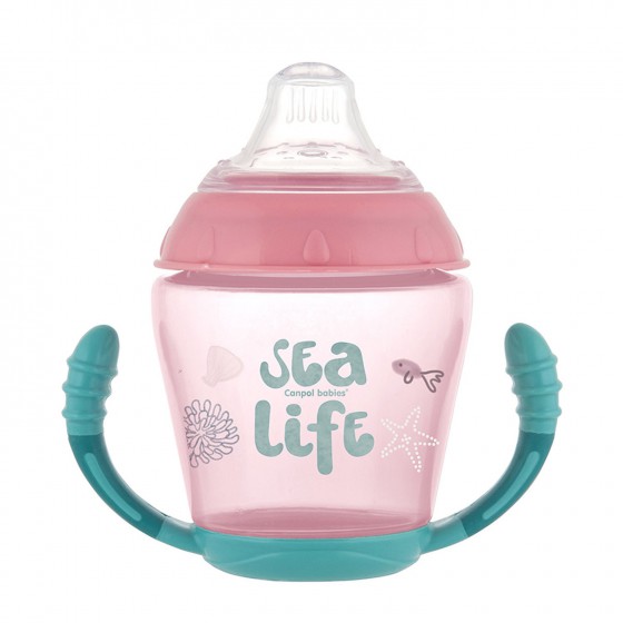 Canpol babies kubek niekapek miękki silikonowy ustnik 230ml SEA LIFE