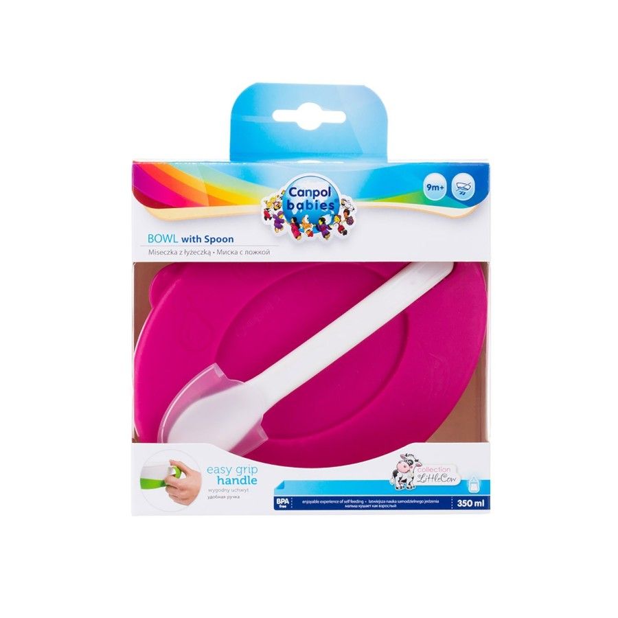 Canpol Ružová miska s lyžičkou