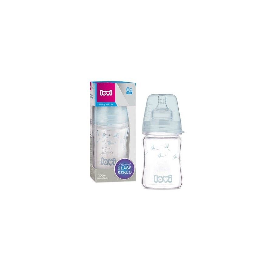 LOVI Bouteille en verre DIAMOND GLASS 150 ml Botanique