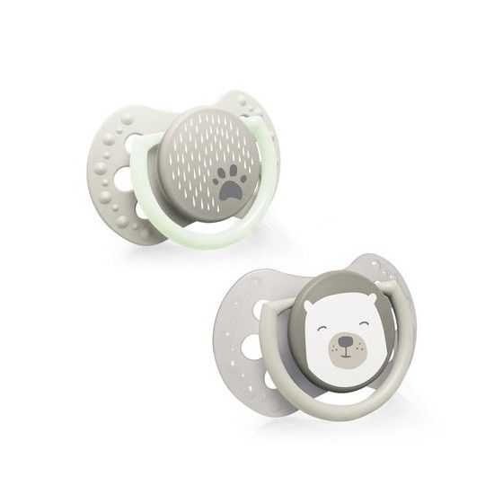 LOVI Smoczek silikonowy dynamiczny 0-2m 2 szt Buddy Bear