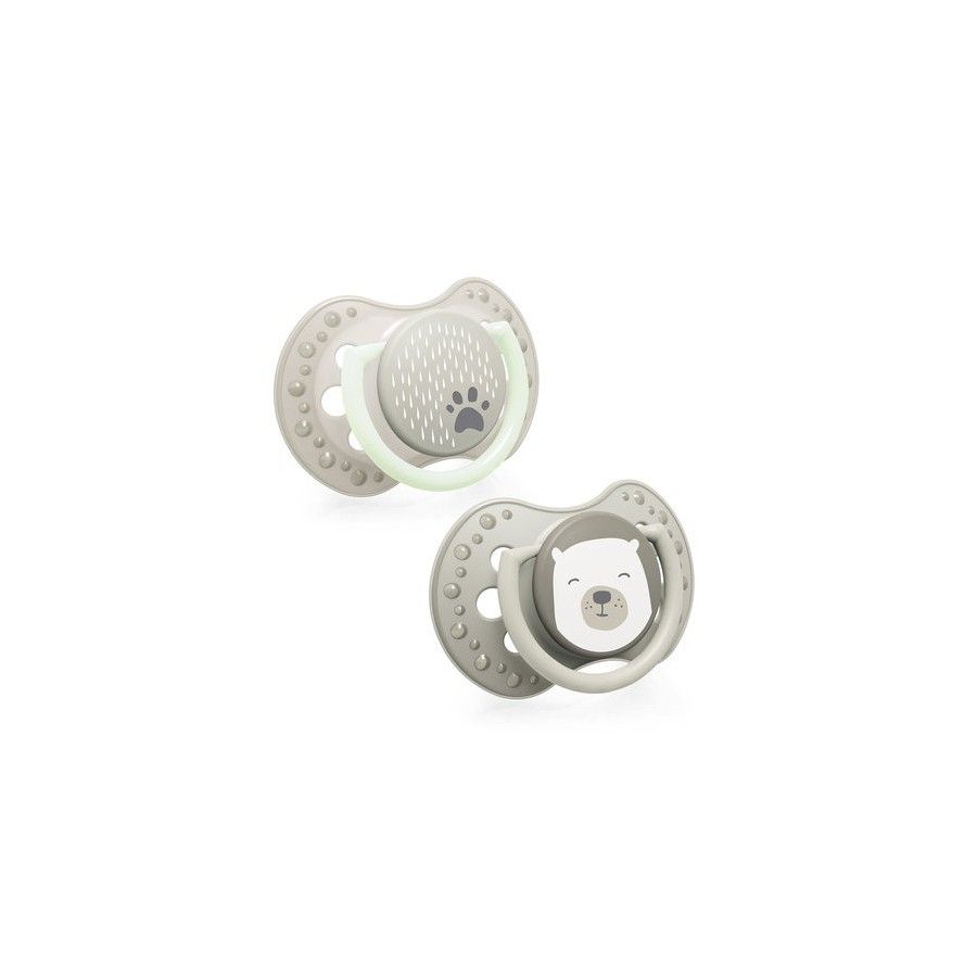 LOVI Dynamische siliconen fopspeen 6-18m 2 stuks Buddy Bear