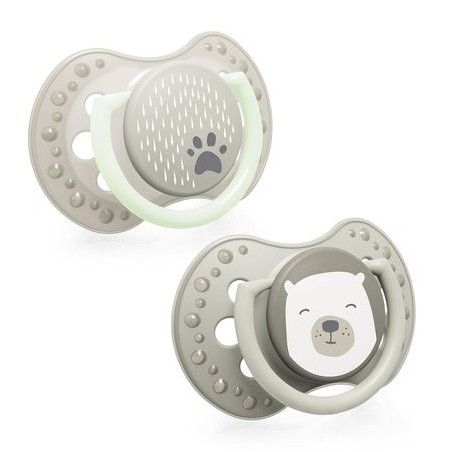 LOVI Dynamische siliconen fopspeen 6-18m 2 stuks Buddy Bear