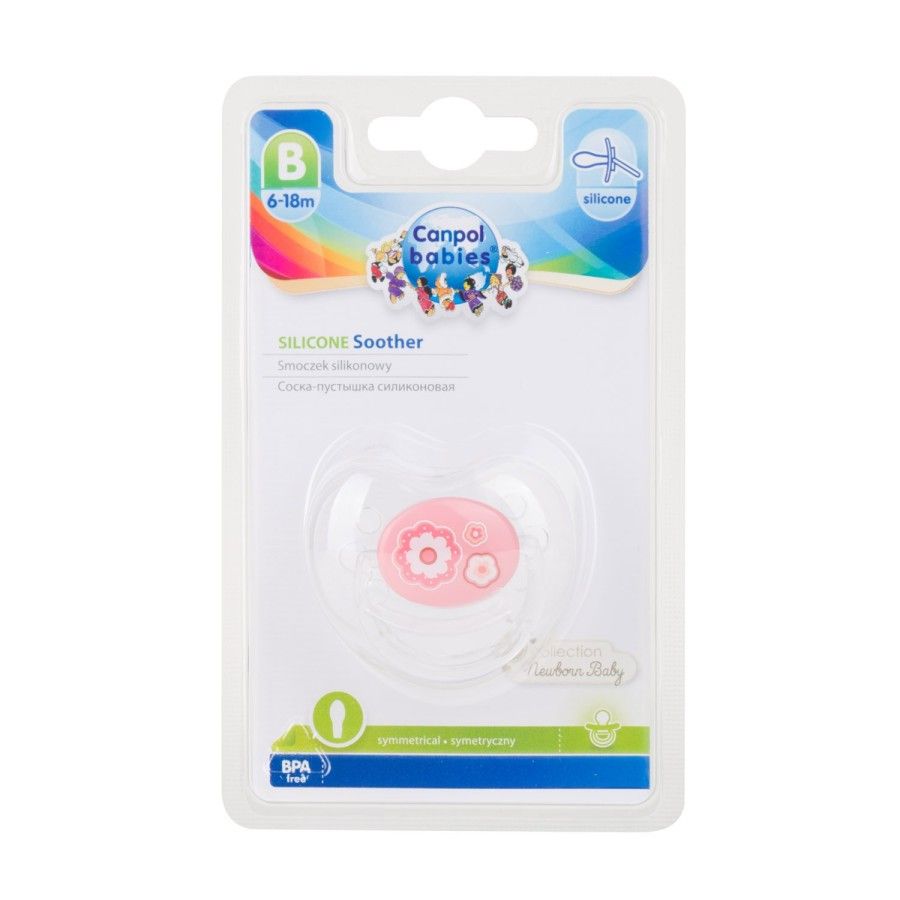 Canpol Soothing silicone pacifier.symmetric 6-18 months Newborn