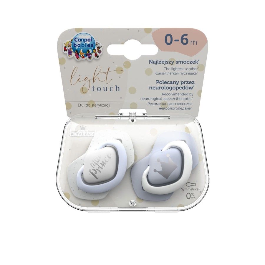 Canpol babys Schnuller SetSilikon 0-6m symmetrisch ROYAL BA blau