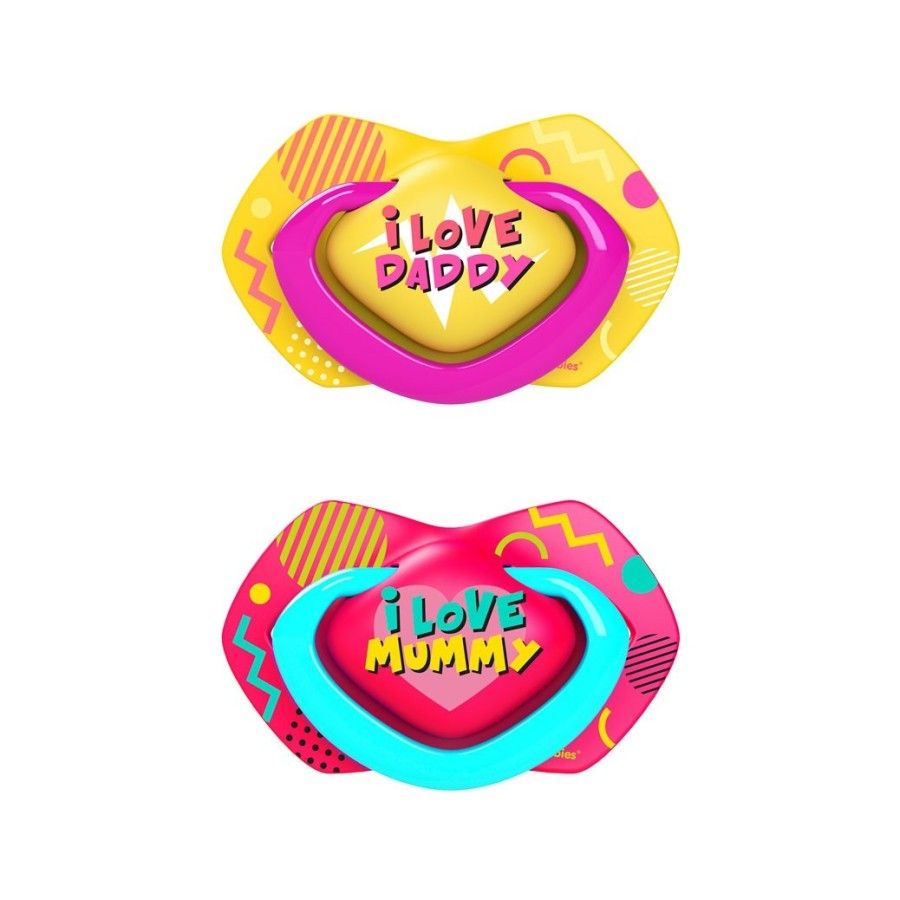 Canpol babies soothers set silicone 0-6m symmetric NEON LO pink