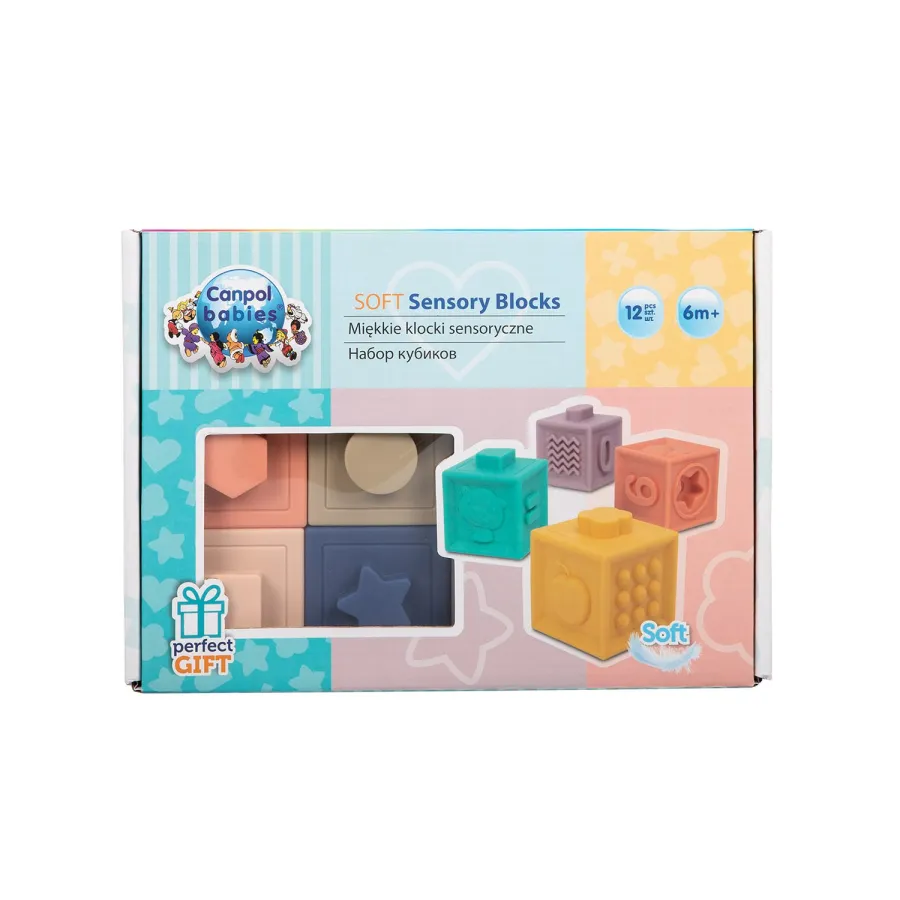 Canpol babies miękkie klocki sensoryczne 12szt.