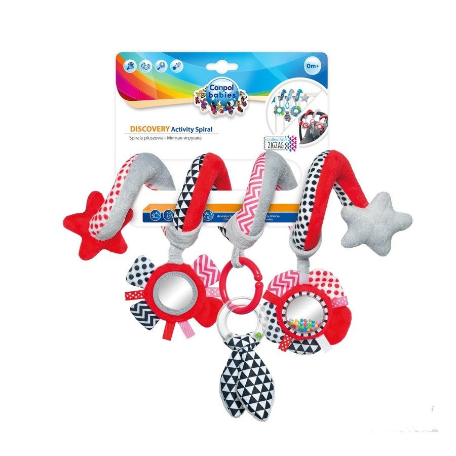 Canpol babies interaktywna spirala do łóżeczka/ wózka ZIGZAG RED