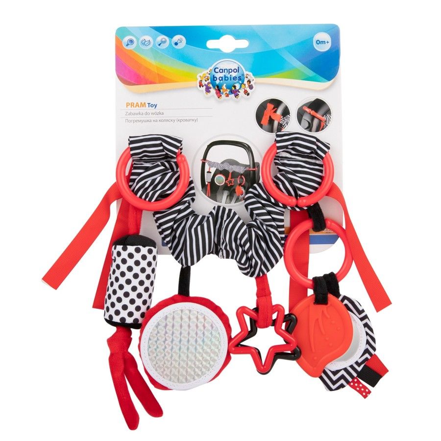 Canpol Babák medál a kocsi / ülés érzékszervi játékok piros