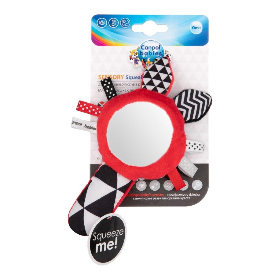 Canpol baby's a contrast toy with a whistle and a mirror