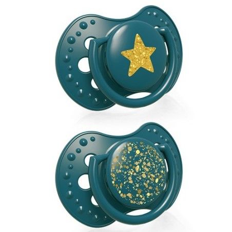 LOVI Smoczek silikonowy dynamiczny 3-6m 2 szt Stardust green