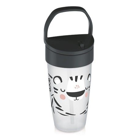 LOVI Můj ACTIVE hrnek Salt&Pepper s brčkem 350ml