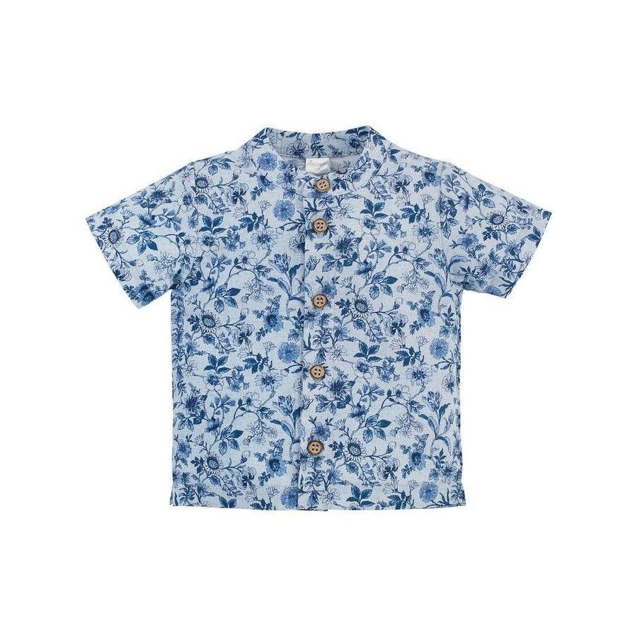 Pinokio KOŠILE S KRÁTKÝM RUKÁVEM LETNÍ 74 MODRÝCH KVĚTŮ