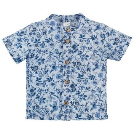 Pinokio SUMMERTIME SHORT SLEEVE SHIRT 74 BLUE FLOWERS