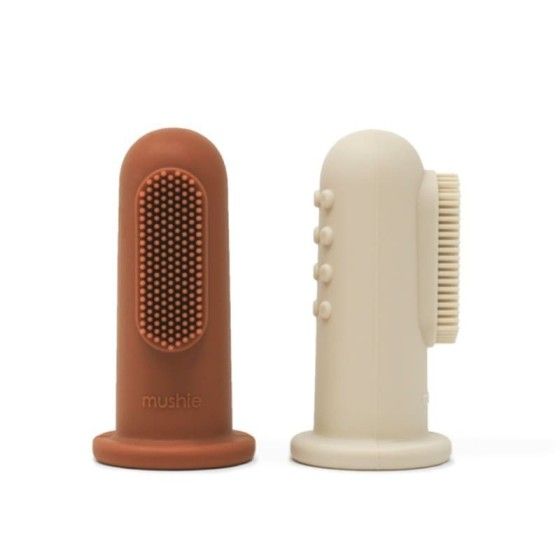 Mushie - the first 2 toothbrushes Clay & Shifting Sand