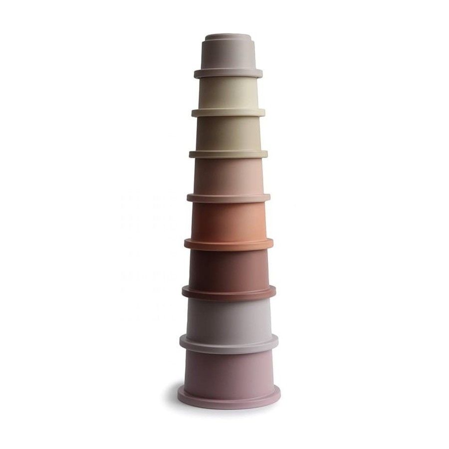 Mushie - Tower with cups Stacking Tower Petal - 0810052461397