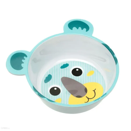 Canpol Melamine A non-slip bowl with ears Green Hello