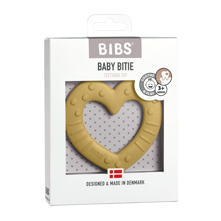 BIBS Baby Bitie HEART Mustard gryzak dla niemowlaka -