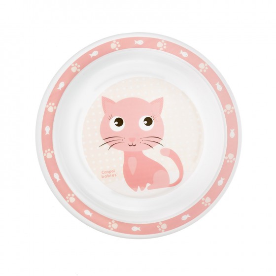 Canpol Piatto di plastica Cute Animals pink