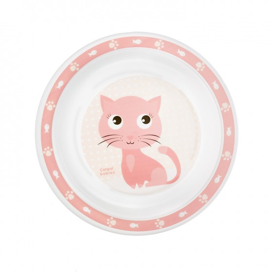 Canpol Une assiette en plastique Cute Animals rose