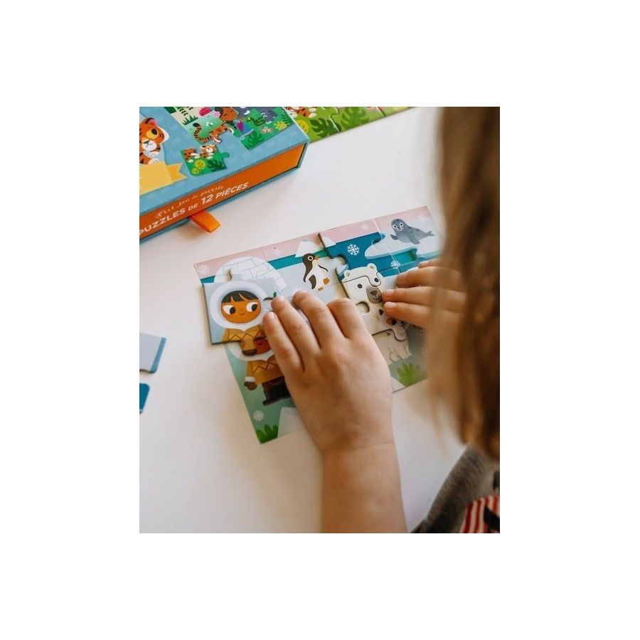 Auzou Set 2x Puzzle Antarktica és Jungle 3+
