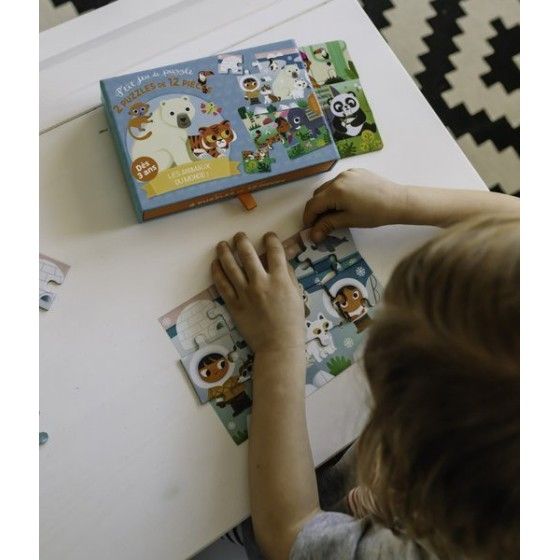Auzou Zestaw 2x puzzle antarktyda i dżungla 3+
