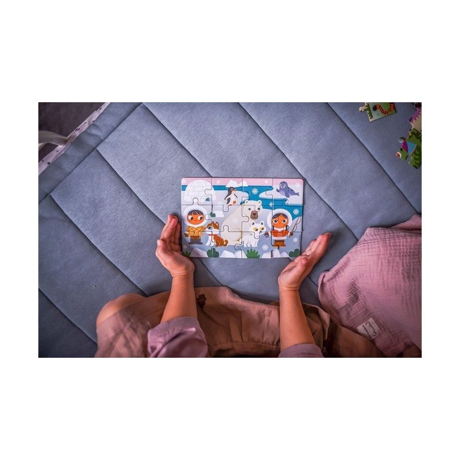 Auzou Lot de 2 puzzles Antarctique et jungle 3+
