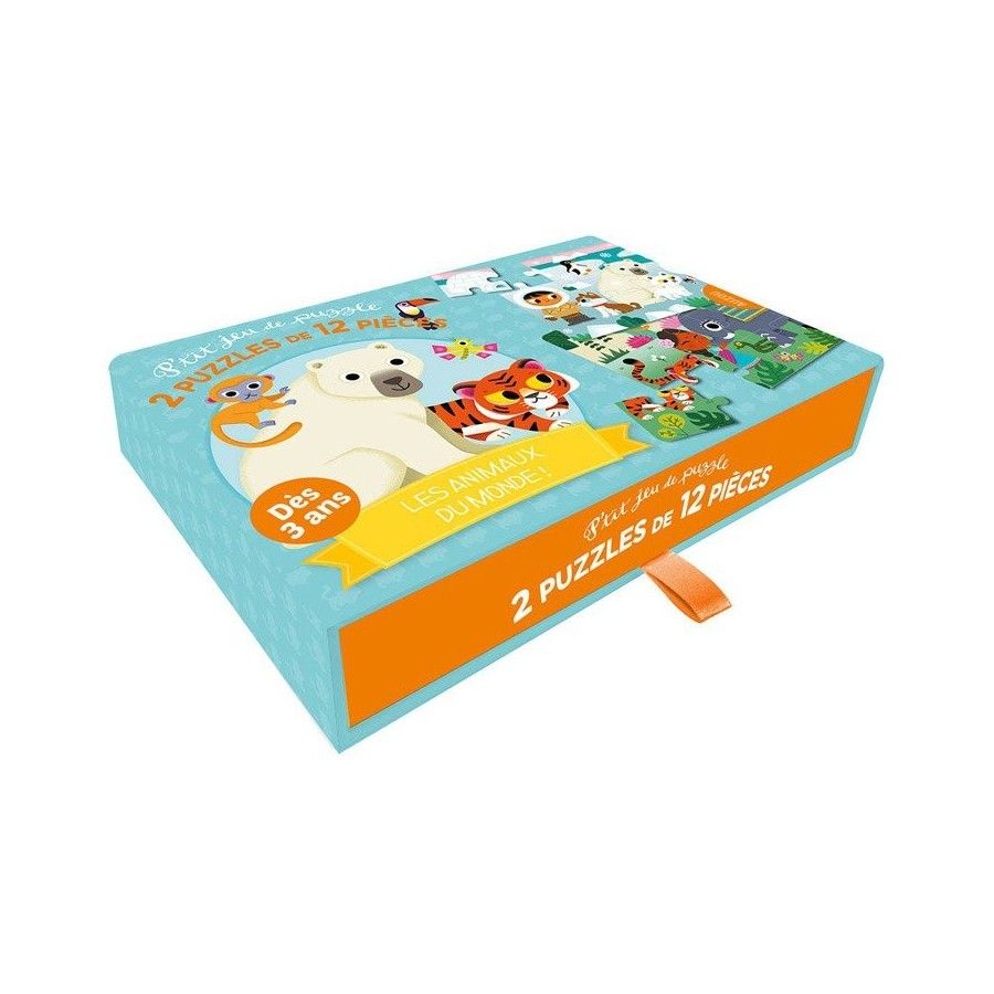 Auzou 2x Antarktis und Dschungel Puzzle 3+