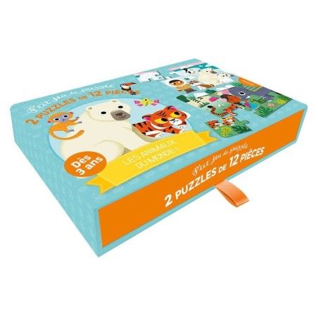 Auzou 2x puzzle set Antarctica and the jungle 3+