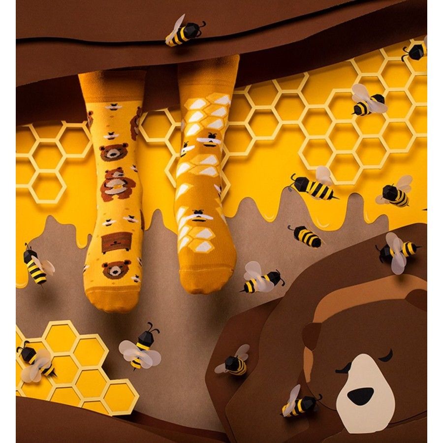 Many Mornings Памер дзіцячых шкарпэтак Honey Bear Kids23-26