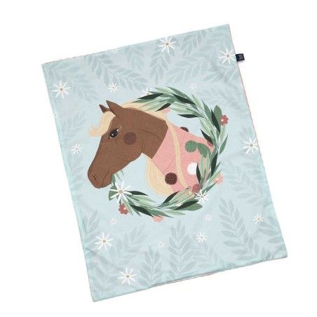COPERTA MINKY LEGGERA LA MILLOU - L - PONY IS MY LOVE - PAPAYA