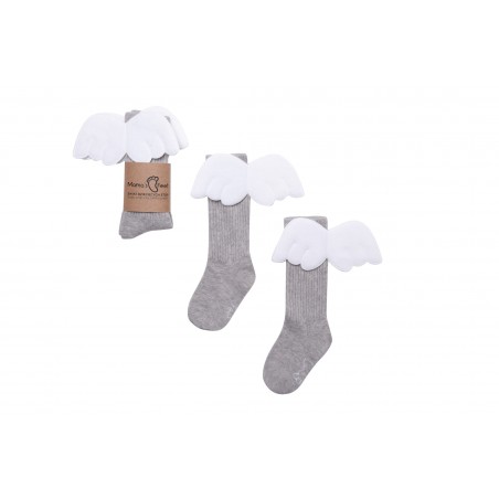 Mama's feet Knee Socks Grey Angel 0-1 Years