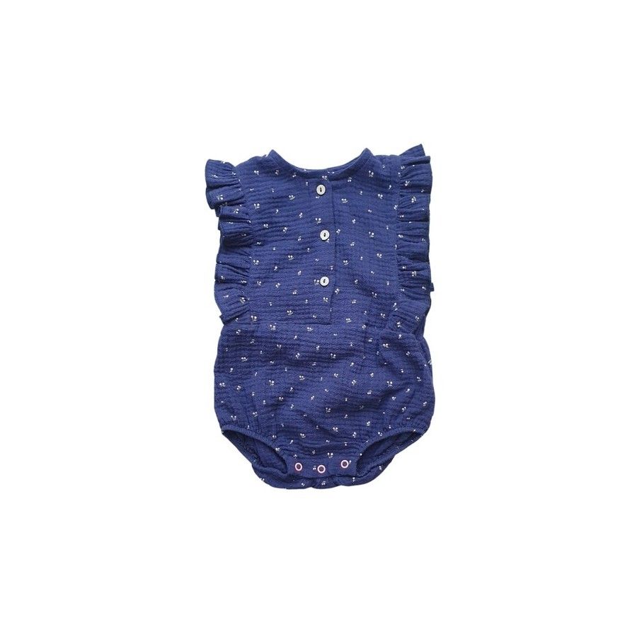 PINK NO MORE ROMPERS CHERRIES DARK BLUE 74cm