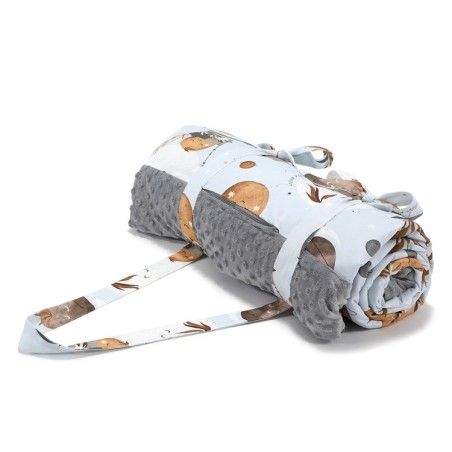 Couverture de pique-nique La Millou Minky - XL - Par Whatannawears - Voler moi sur la lune ciel - gris