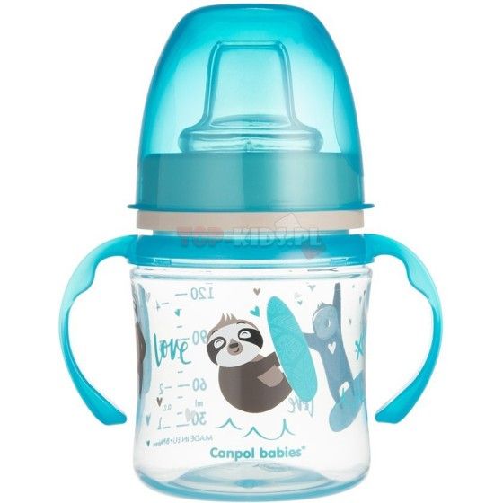 Canpol EasyStart 120 ml Školící pohár - exotická zvířata modrá