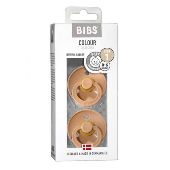 BIBS DUO COLOUR PEACH S Smoczek uspokajający kauczuk Hevea