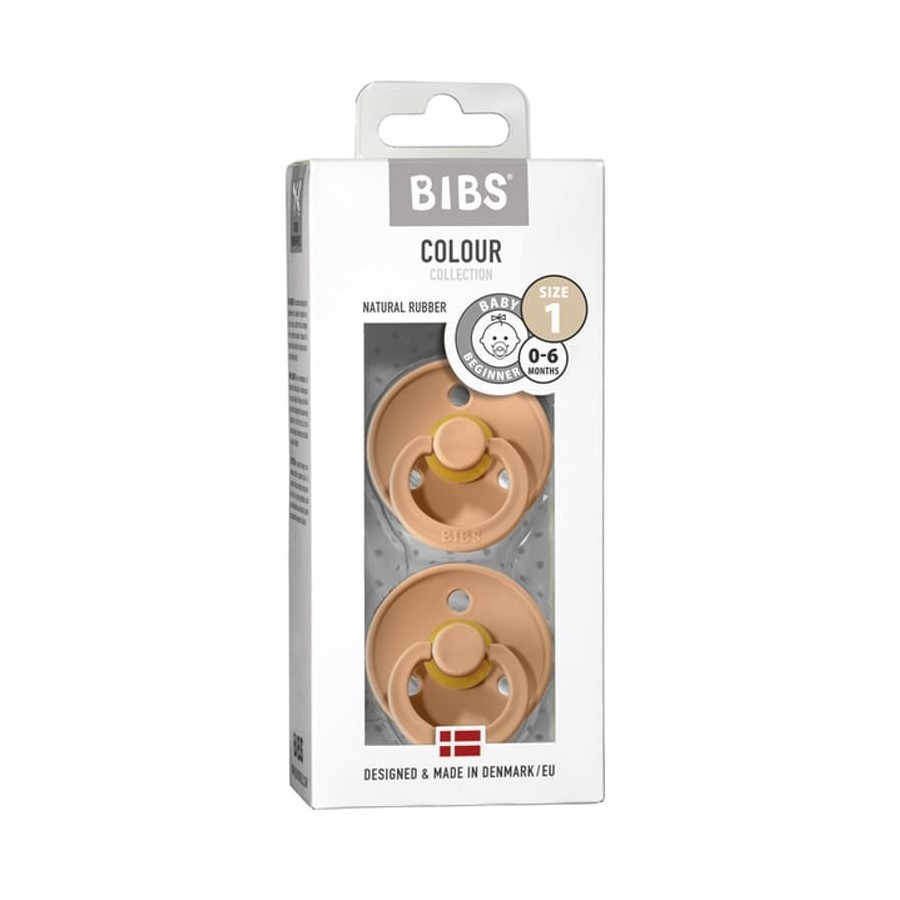 BIBS DUO COLOUR PEACH S Smoczek uspokajający kauczuk Hevea