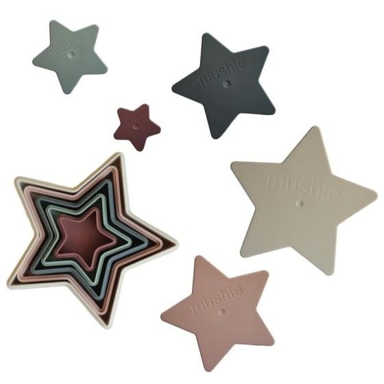 Mushie - Piramidka sensoryczna NESTING STAR