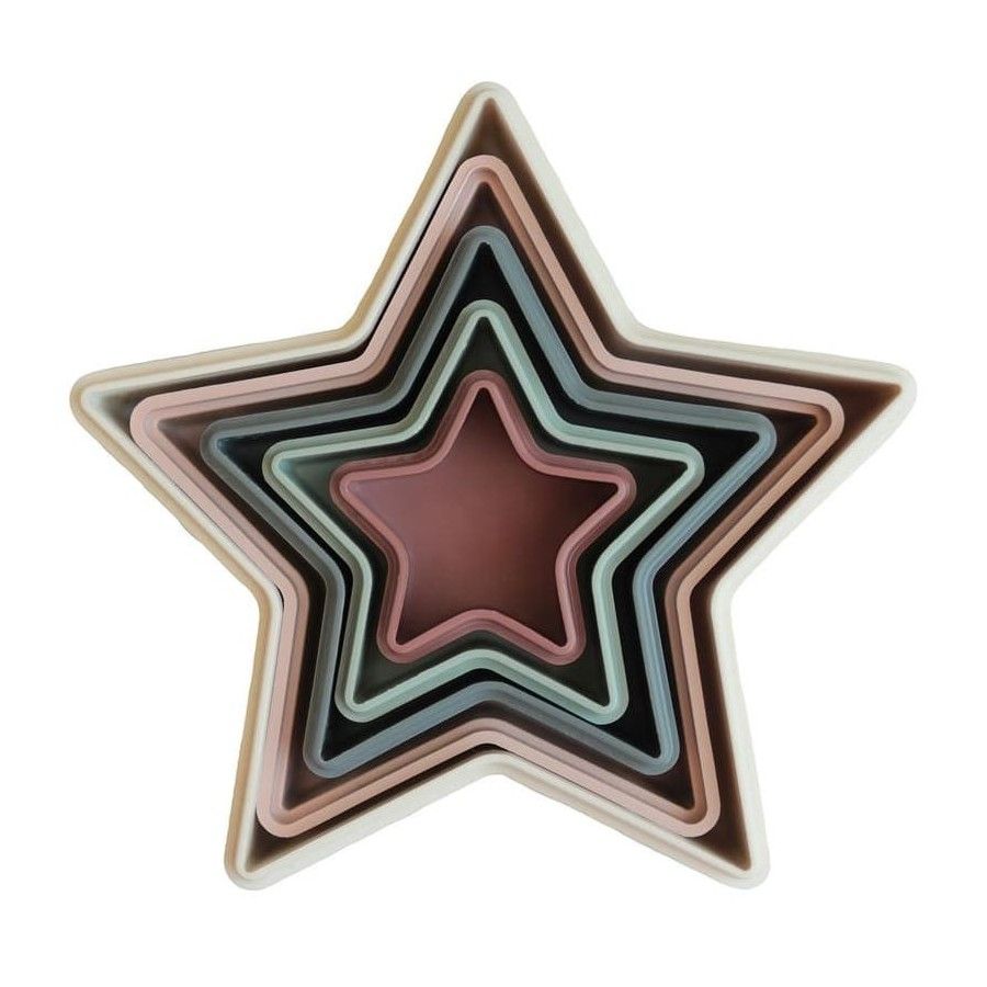 Mushie - Piramidka sensoryczna NESTING STAR