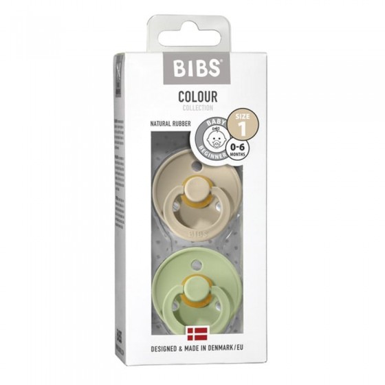 BIBS 2-PACK SAND & PISTACHIO S Smoczek uspokajający kauczuk Hevea