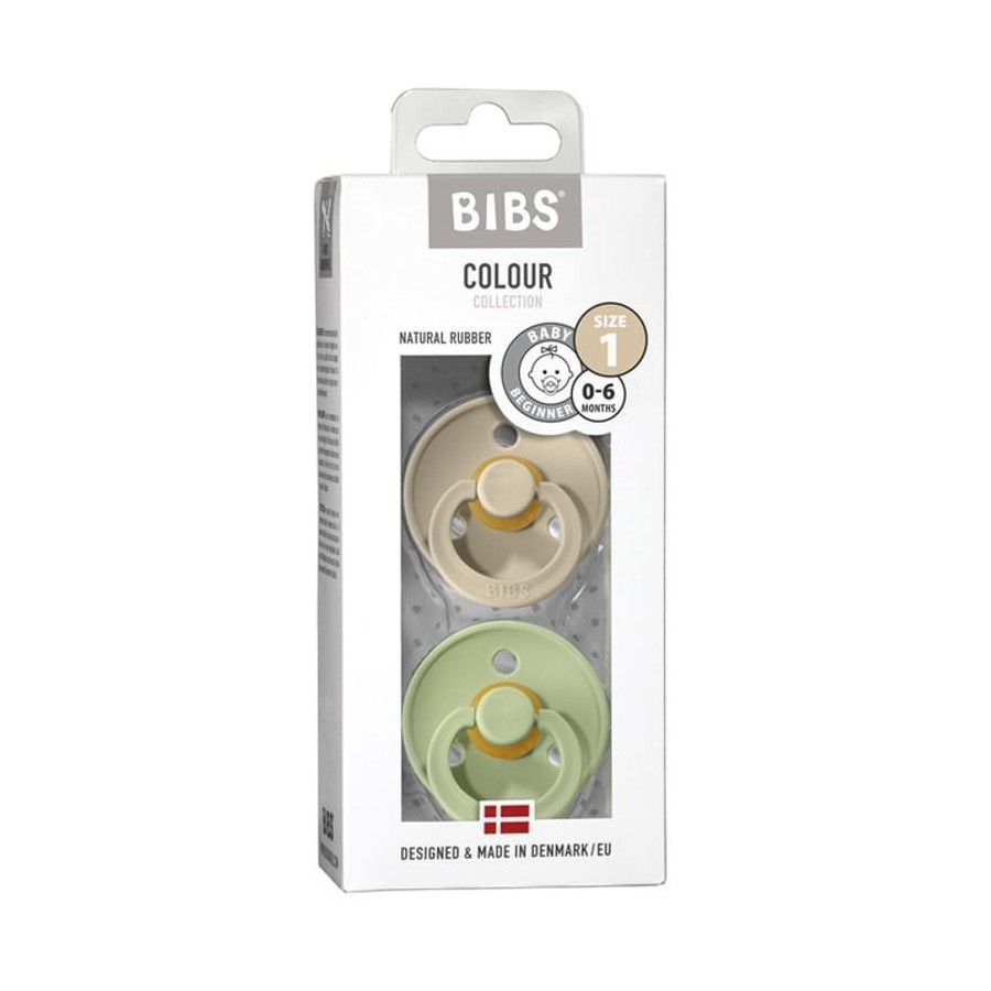 BIBS 2-PACK SAND & PISTACHIO S Smoczek uspokajający kauczuk Hevea