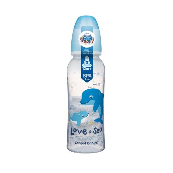 Canpol baby's bottle is 250ml PP LOVE&SEA blue