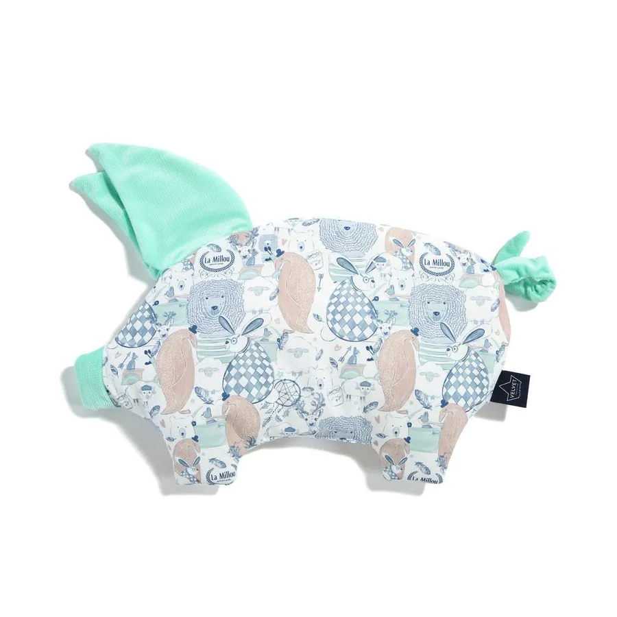 LA Millou VELVET COLLECTION pillow SLEEPY PIG FAMILY LA Millou