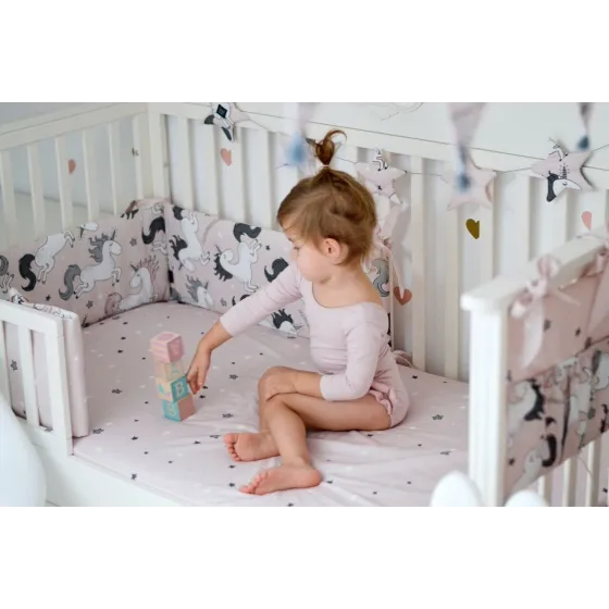 LA Millou GOOD NIGHT SHEET 60 X 120CM PINK CONFETTI