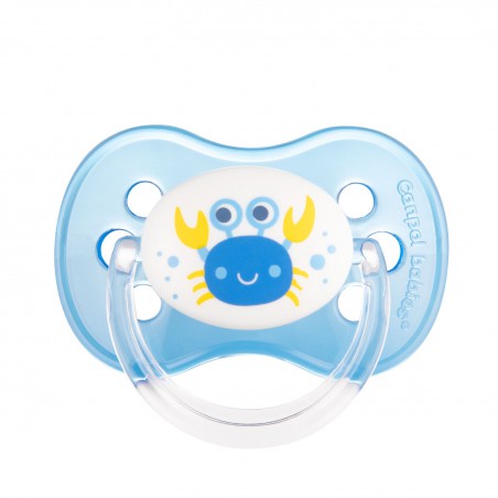 Canpol babies smoczek uspokajający silikon 6-18m okrągły NATURE blue