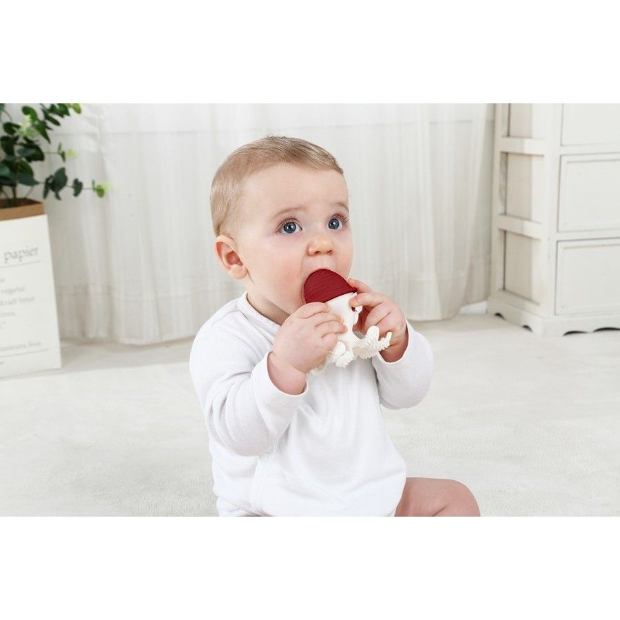 Mombella Octopus Teether Toy Chimney Red